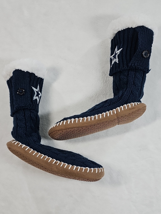 Source Unknown Other - Dallas Cowboys Navy Blue Cable Knit Sherpa Lined Slipper Boots Star Logo Mens L